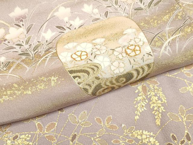 平和屋着物●訪問着 駒刺繍 草花文 暈し染め 金彩 正絹 逸品 未使用 DABB9649du