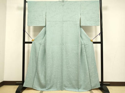平和屋着物●上質な色無地　風景地紋　千草鼠色　さが美扱い　正絹　逸品　未使用　DABB9652du