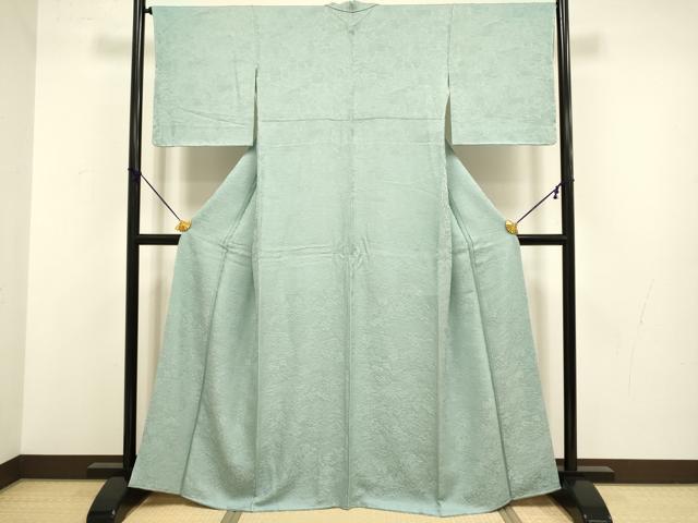 平和屋着物●上質な色無地　風景地紋　千草鼠色　さが美扱い　正絹　逸品　未使用　DABB9652du