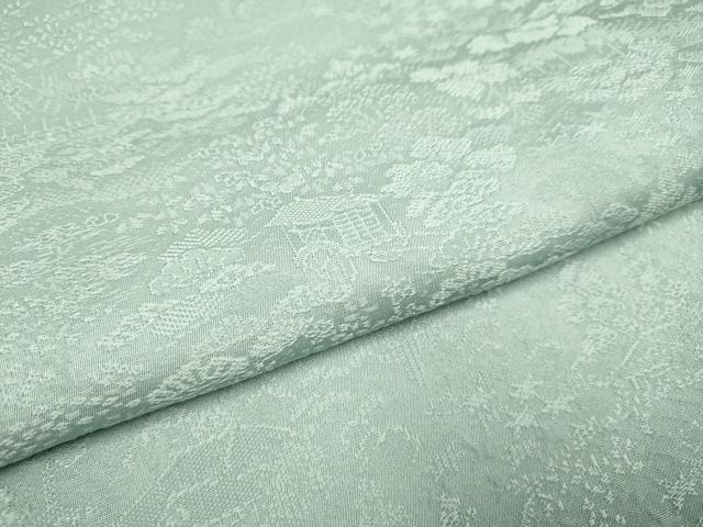 平和屋着物●上質な色無地　風景地紋　千草鼠色　さが美扱い　正絹　逸品　未使用　DABB9652du