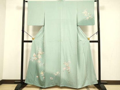平和屋着物●訪問着　更紗花文　暈し染め　金彩　正絹　逸品　DABB9655du