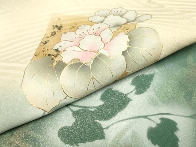 平和屋着物●訪問着　色紙花文　暈し染め　金彩　正絹　逸品　DABB9657du