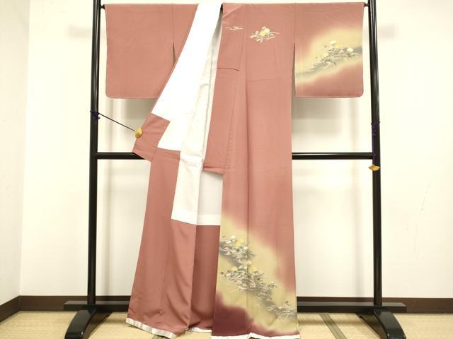 平和屋着物●京加賀友禅　松本健一　訪問着　草花文　暈し染め　正絹　逸品　未使用　DABB9658du