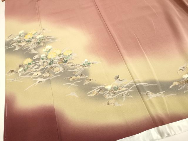平和屋着物●京加賀友禅　松本健一　訪問着　草花文　暈し染め　正絹　逸品　未使用　DABB9658du