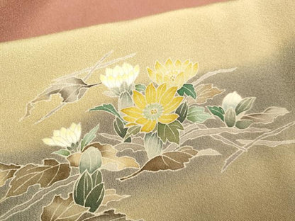 平和屋着物●京加賀友禅　松本健一　訪問着　草花文　暈し染め　正絹　逸品　未使用　DABB9658du