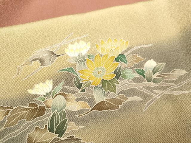 平和屋着物●京加賀友禅　松本健一　訪問着　草花文　暈し染め　正絹　逸品　未使用　DABB9658du