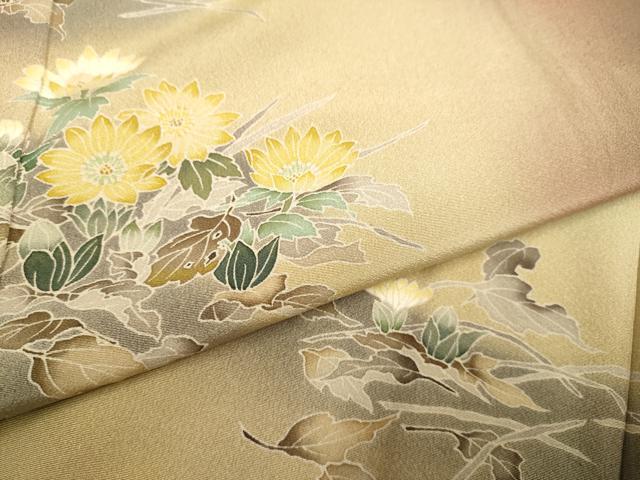 平和屋着物●京加賀友禅　松本健一　訪問着　草花文　暈し染め　正絹　逸品　未使用　DABB9658du