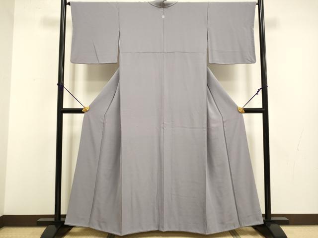 平和屋着物●上質な色無地　源氏鼠色　正絹　逸品　DABB9660du