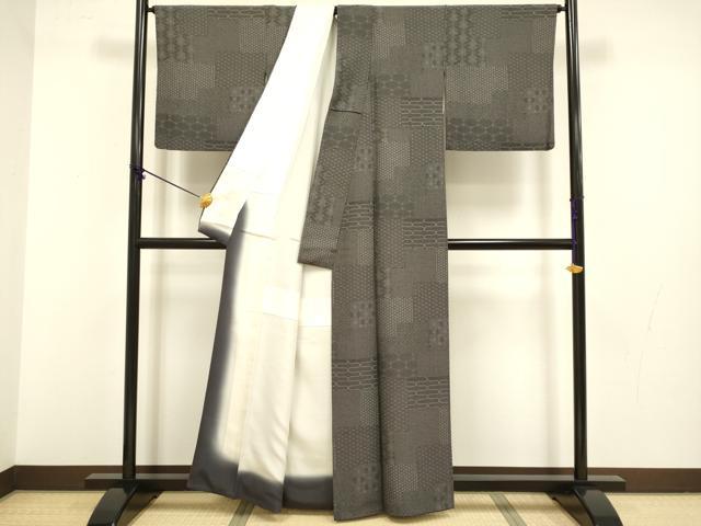 平和屋着物●江戸小紋 作家物 色紙小紋柄 正絹 逸品 DABB9663du