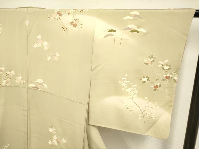 平和屋着物●訪問着　駒刺繍　地紙花文　暈し染め　金彩　正絹　逸品　DABB9668du
