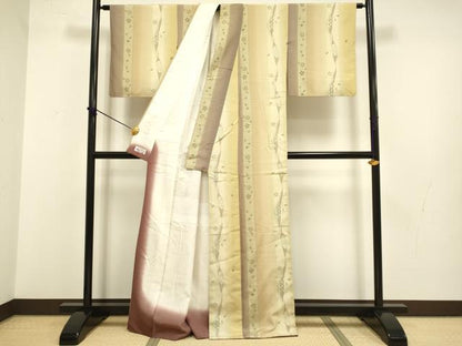 平和屋着物●結城紬 奥順 はたおり娘 吉祥舞桜間道 やまと誂製 正絹 逸品 DABB9669du