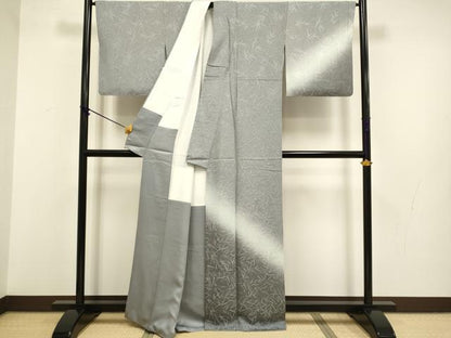 平和屋着物●訪問着　笹地紋　暈し染め　正絹　逸品　DABB9675du