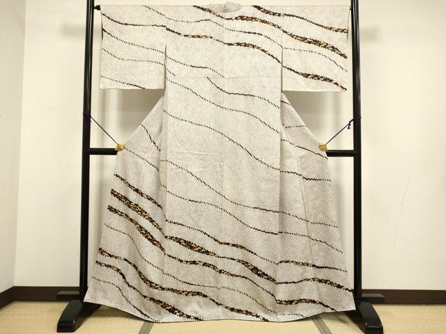 平和屋着物●訪問着　駒刺繍　絞り　松文　金糸　ますいわ屋扱い　正絹　逸品　DABB9680du