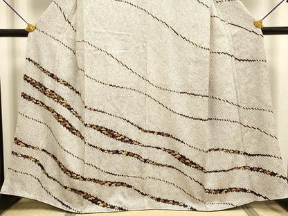 平和屋着物●訪問着　駒刺繍　絞り　松文　金糸　ますいわ屋扱い　正絹　逸品　DABB9680du