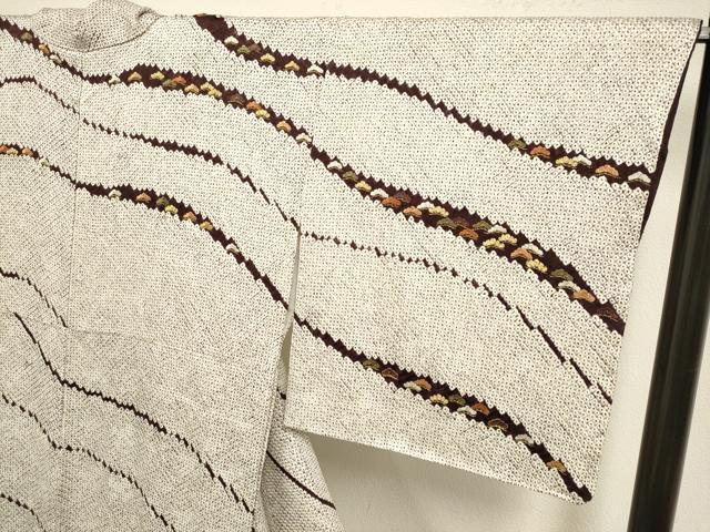 平和屋着物●訪問着　駒刺繍　絞り　松文　金糸　ますいわ屋扱い　正絹　逸品　DABB9680du