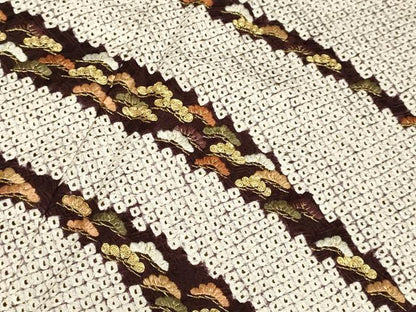 平和屋着物●訪問着　駒刺繍　絞り　松文　金糸　ますいわ屋扱い　正絹　逸品　DABB9680du