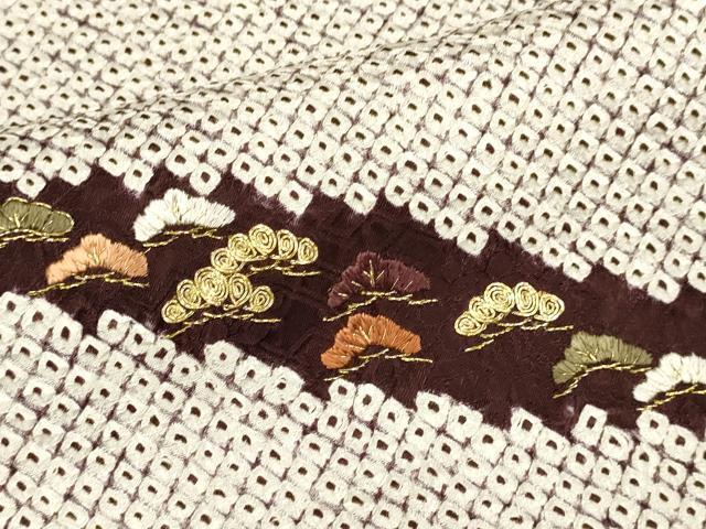 平和屋着物●訪問着　駒刺繍　絞り　松文　金糸　ますいわ屋扱い　正絹　逸品　DABB9680du