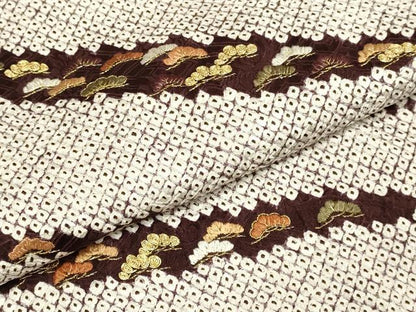 平和屋着物●訪問着　駒刺繍　絞り　松文　金糸　ますいわ屋扱い　正絹　逸品　DABB9680du