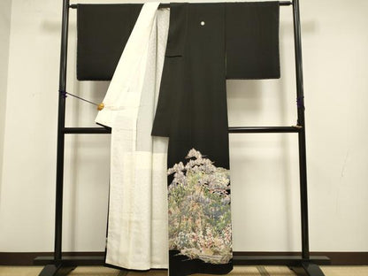 平和屋着物●本加賀友禅作家　東藤岳　黒留袖　風景梅松文　さが美扱い　正絹　逸品　DABB9685du