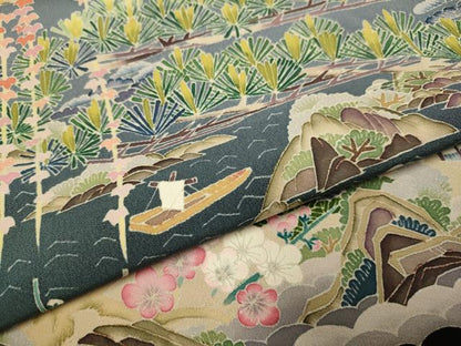 平和屋着物●本加賀友禅作家　東藤岳　黒留袖　風景梅松文　さが美扱い　正絹　逸品　DABB9685du