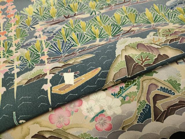 平和屋着物●本加賀友禅作家　東藤岳　黒留袖　風景梅松文　さが美扱い　正絹　逸品　DABB9685du