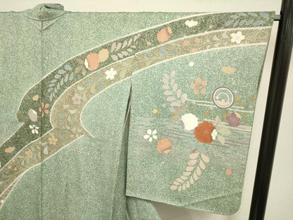 平和屋着物●訪問着 作家物 駒刺繍 辻が花 金銀彩 正絹 逸品 DABB9686du