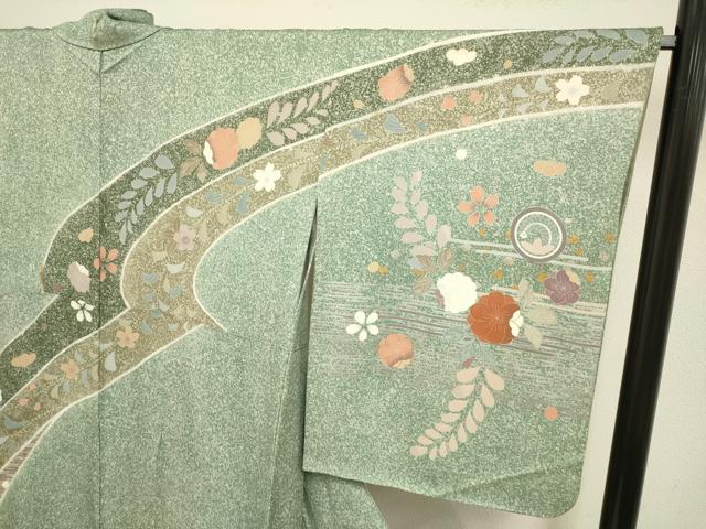 平和屋着物●訪問着 作家物 駒刺繍 辻が花 金銀彩 正絹 逸品 DABB9686du
