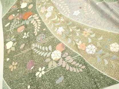 平和屋着物●訪問着 作家物 駒刺繍 辻が花 金銀彩 正絹 逸品 DABB9686du