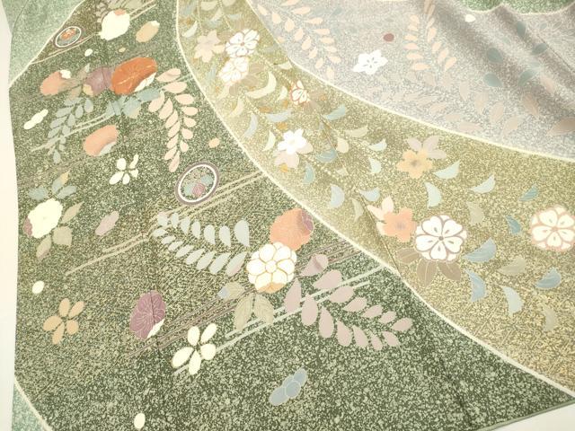平和屋着物●訪問着 作家物 駒刺繍 辻が花 金銀彩 正絹 逸品 DABB9686du