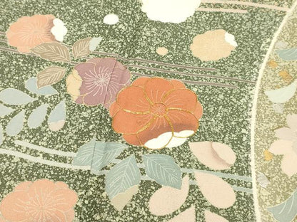 平和屋着物●訪問着 作家物 駒刺繍 辻が花 金銀彩 正絹 逸品 DABB9686du