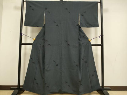平和屋着物●本塩沢　飛び兎　正絹　逸品　DABB9689du