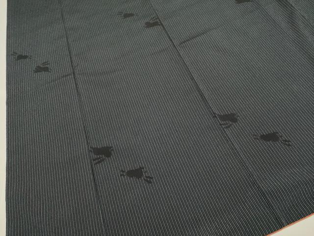 平和屋着物●本塩沢　飛び兎　正絹　逸品　DABB9689du