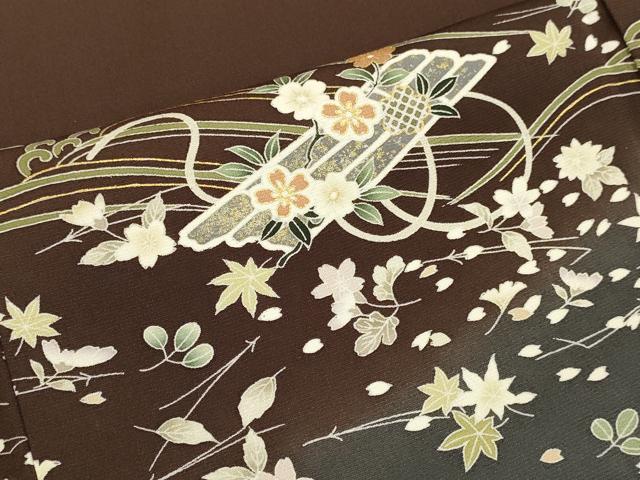 平和屋着物●訪問着 駒刺繍 立波花筏文 暈し染め 金彩 正絹 逸品 DABB9690du