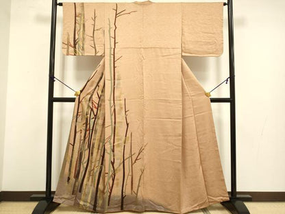平和屋着物●創業460年・千總　訪問着　樹林文　暈し染め　金銀彩　三越扱い　正絹　逸品　DABB9691du