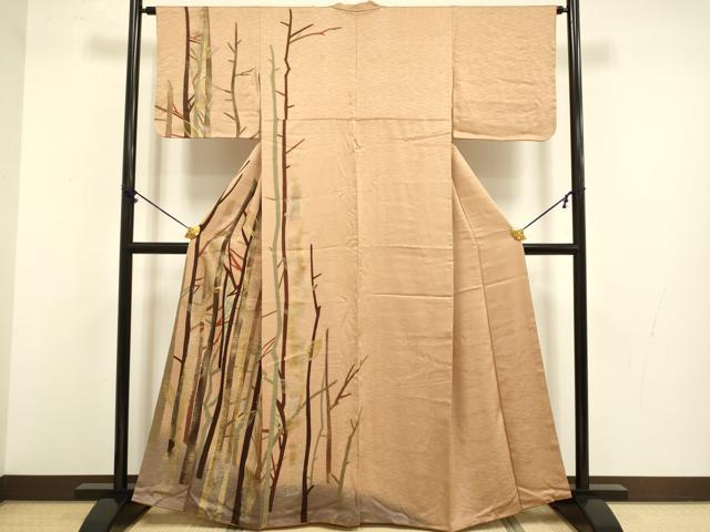 平和屋着物●創業460年・千總　訪問着　樹林文　暈し染め　金銀彩　三越扱い　正絹　逸品　DABB9691du