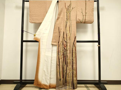 平和屋着物●創業460年・千總　訪問着　樹林文　暈し染め　金銀彩　三越扱い　正絹　逸品　DABB9691du