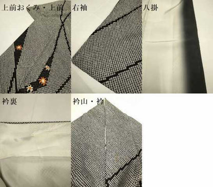 平和屋着物●訪問着 絞り 刺繍 洋花文 黒地 金彩 鈴乃屋扱い 正絹 逸品 DABB9693du