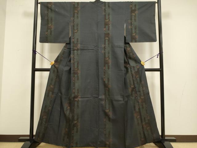 平和屋着物●本場大島紬 9マルキ エ霞花間道 正絹 逸品 DABB9697du
