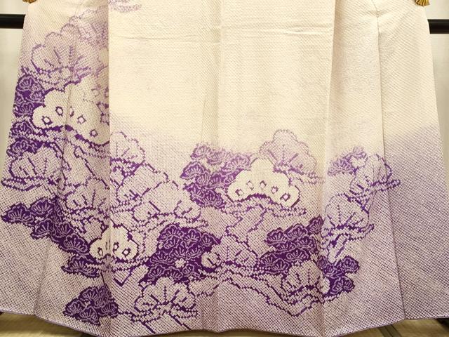 平和屋着物●訪問着 総絞り 松文 暈し染め やまと誂製 正絹 逸品 DABB9701du