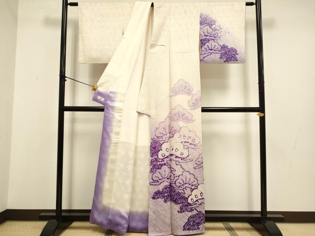 平和屋着物●訪問着 総絞り 松文 暈し染め やまと誂製 正絹 逸品 DABB9701du