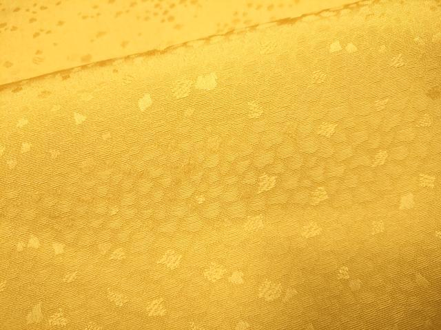 平和屋着物●上質な色無地　霞地紋　柑子色　正絹　逸品　DABB9707du