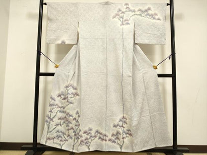 平和屋着物●訪問着　総絞り　枝松文　暈し染め　正絹　逸品　DABB9719du