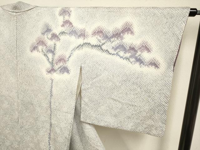 平和屋着物●訪問着　総絞り　枝松文　暈し染め　正絹　逸品　DABB9719du