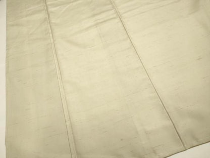 平和屋着物●上質な紬　色無地　みやこ　練色　反端付き　正絹　逸品　未使用　DABB9722du