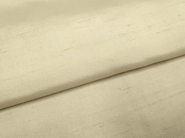 平和屋着物●上質な紬　色無地　みやこ　練色　反端付き　正絹　逸品　未使用　DABB9722du