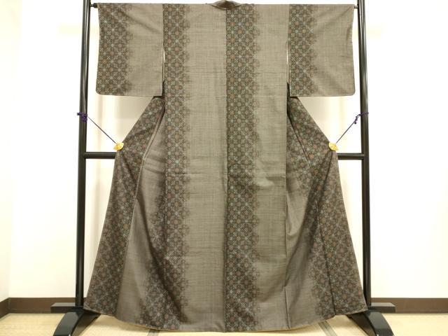平和屋着物●本場大島紬　9マルキ　蜀江花文　正絹　逸品　DABB9741du