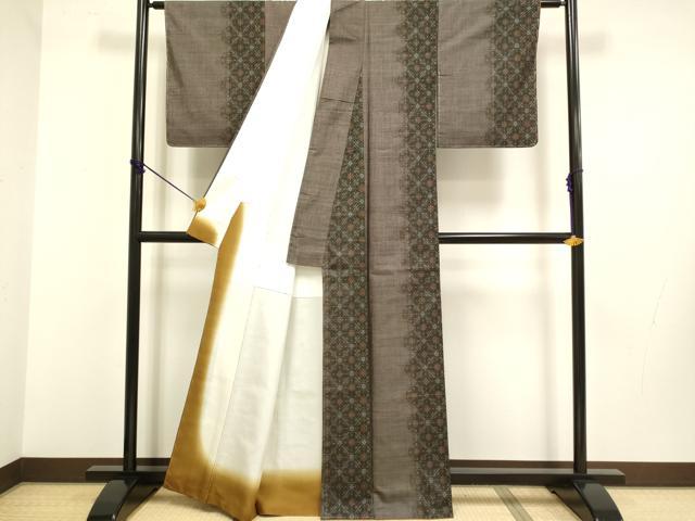 平和屋着物●本場大島紬　9マルキ　蜀江花文　正絹　逸品　DABB9741du