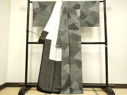 平和屋着物●小紋師 北原寿永 江戸小紋 寄せ小紋柄 百柄 正絹 逸品 DABB9755du