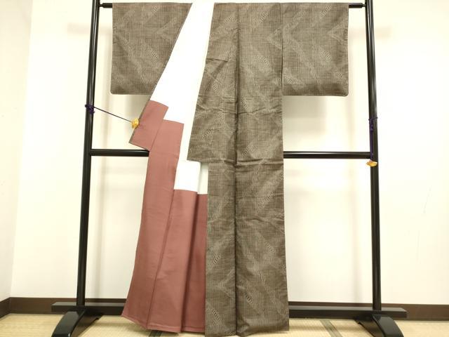 平和屋着物●本場大島紬 9マルキ 切嵌立涌文 正絹 逸品 DABB9756du