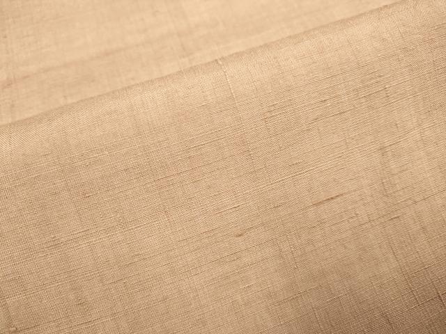 平和屋着物●結城紬　色無地　濃い赤香色　正絹　逸品　DABB9760du